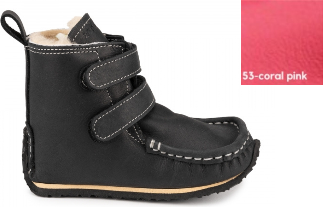 ZeaZoo Yeti Magic Straps (vaihdettavat tarranauhat) Musta - Coral pink