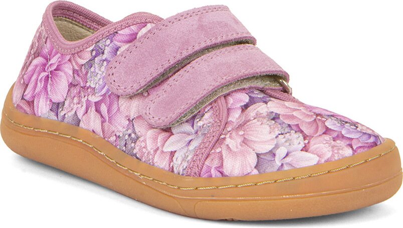 Froddo Barefoot canvas kangastennarit Kukat vaaleanpunainen (flowers)