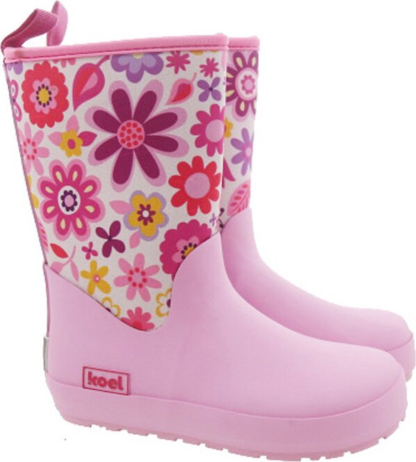KOEL Neopren lasten kumisaappaat Kukat ピンク