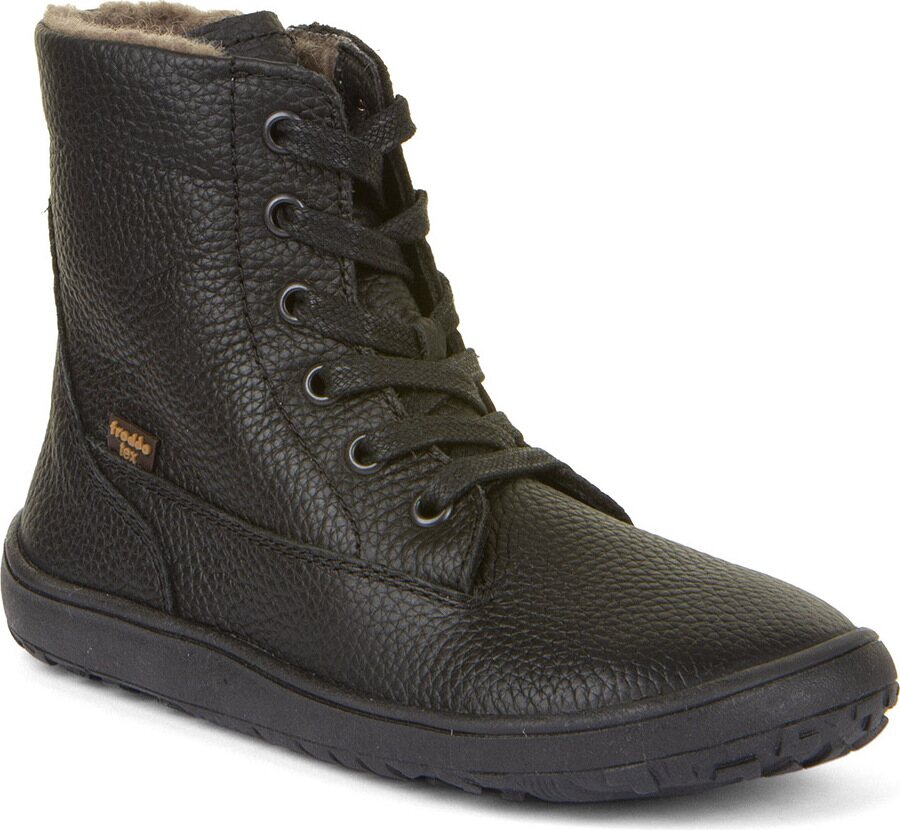 Froddo Barefoot TEX Laces zimná obuv (AW25, uusi pohja) Čierna