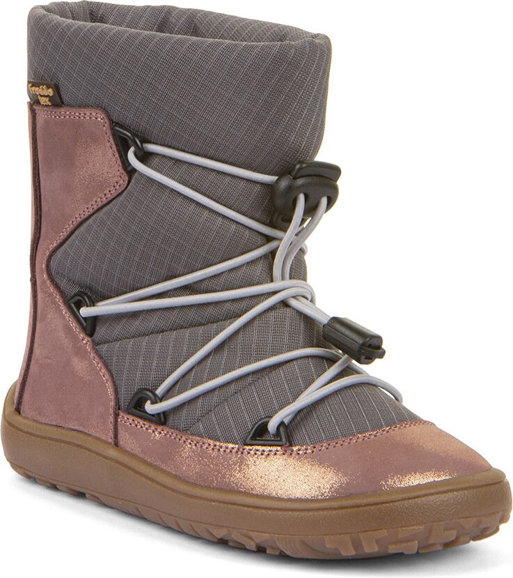 Froddo Barefoot TEX Track Wool (AW25, koot 25-35) Kimaltava vaaleanpunainen / harmaa