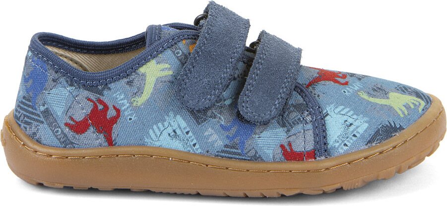 Froddo Barefoot Canvas-tennarit (SS26) Dinosaurukset (Dark Denim)